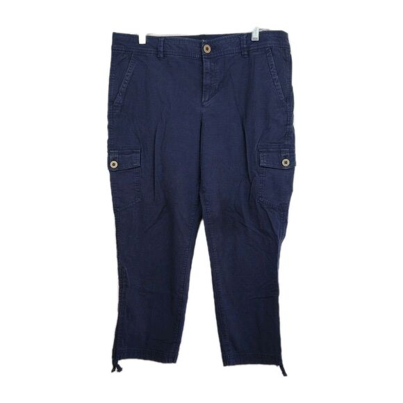 Eddie Bauer women's capri cargo pants, Size 8, navy blue VGC - Picture 1 of 8